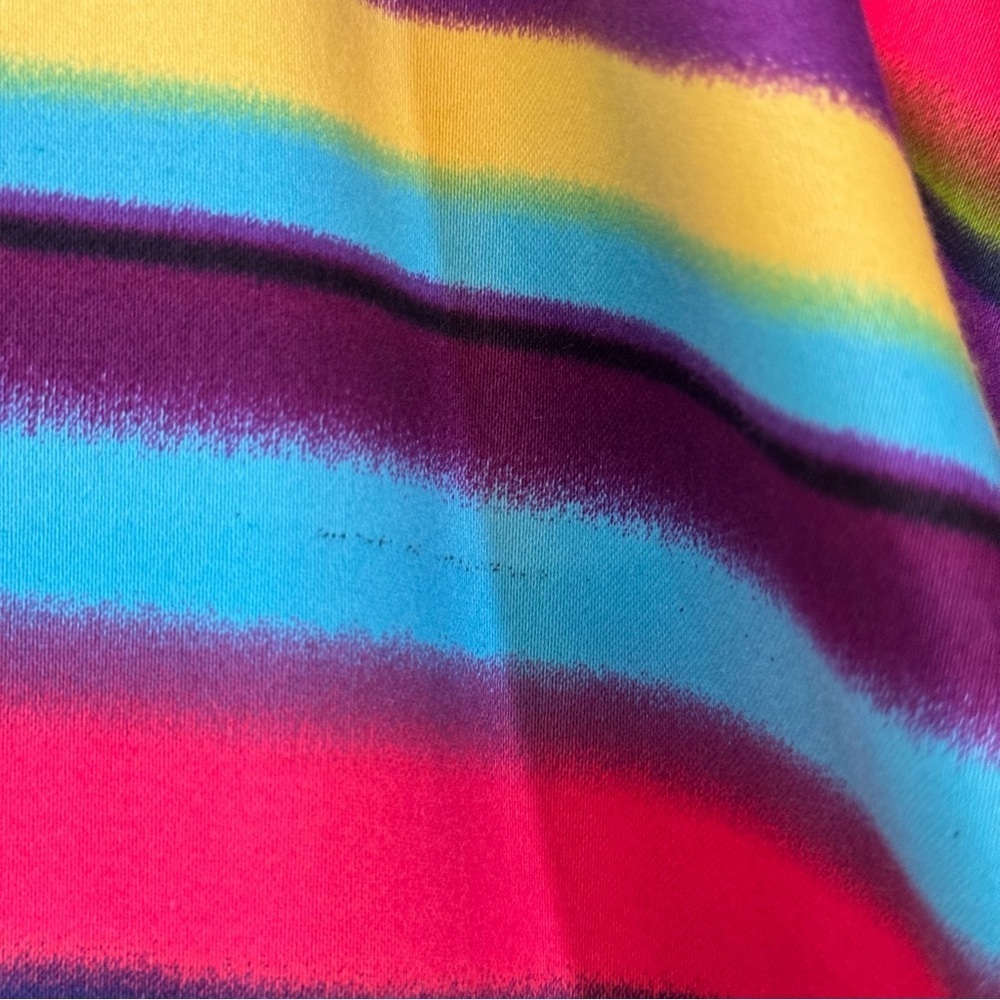 L&B Bright Multicolor Striped Button Down Shirt Dress Size XL Western Belted NWT - Picture 13 of 16